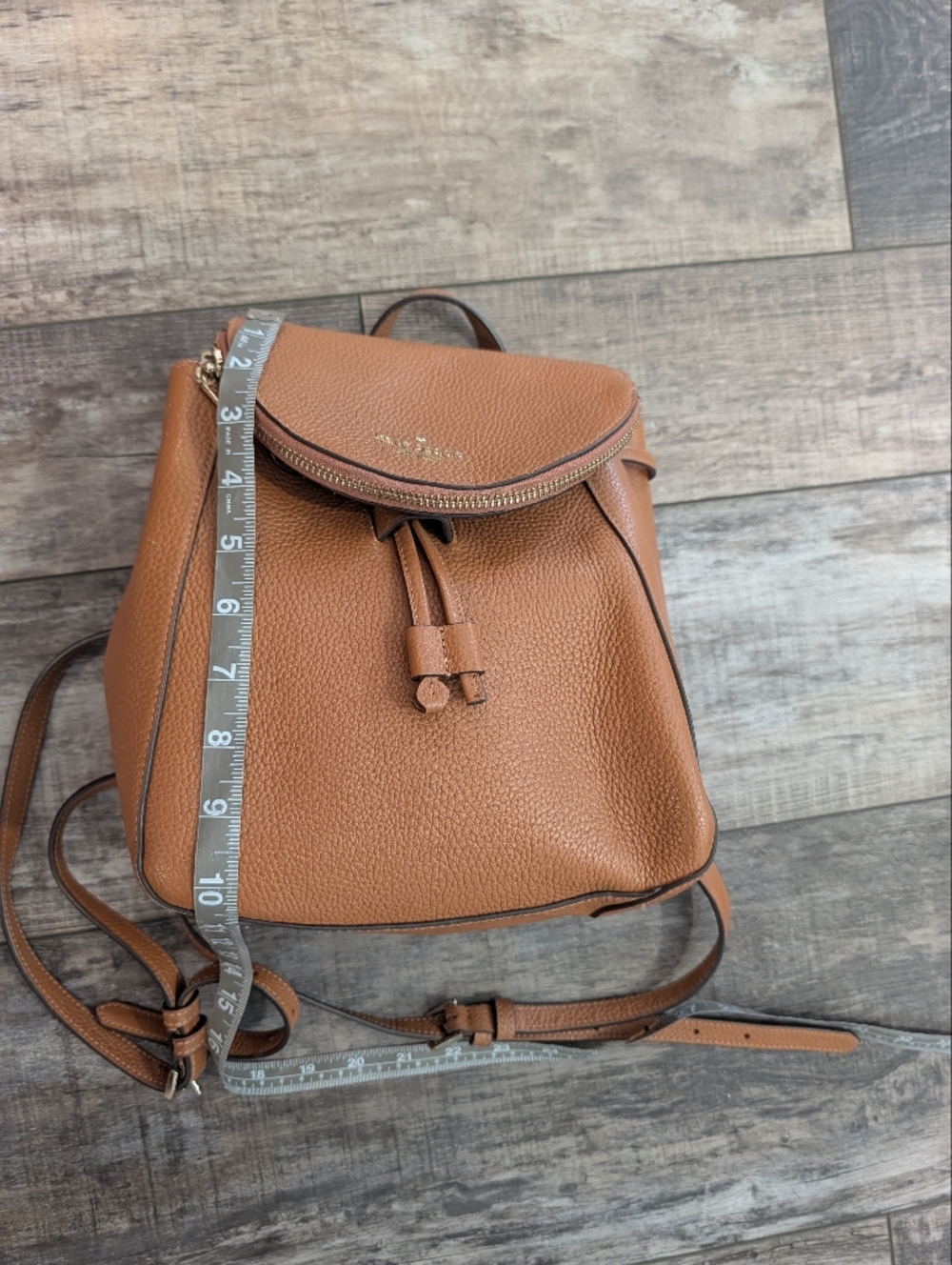 kate spade Pebbled Leather Drawstring Backpack in Tan - Picture 16 of 16